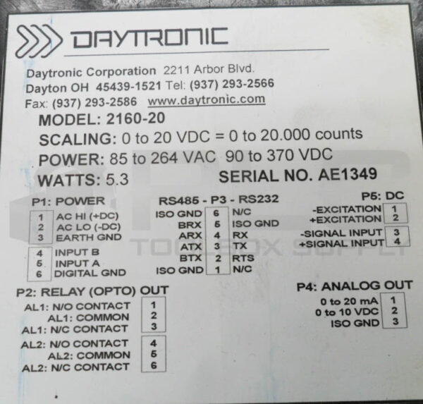 DAYTRONIC 2160-20 CONDITIONER 0-20VDC 85-264VAC 5.3W - Image 5