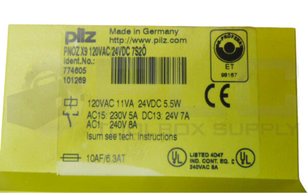 PILZ PNOZ X9 120VAC/24VDC 7S2O SAFETY RELAY 120VAC 24VDC 5.5W 774605 - Image 5