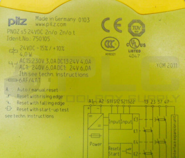 PILZ PNOZ S5 24VDC 2N/O 2N/OT SAFETY RELAY 230V 3.0A 24VDC 750105 - Image 5