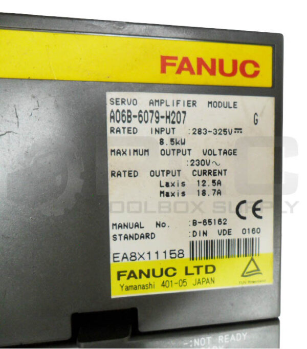 FANUC A06B-6079-H207 /G SERVO AMPLIFIER MODULE 283-325V 12.5A - Image 6