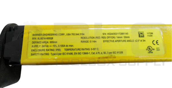 BANNER SLSE14-600Q8 EZ SCREEN LIGHT CURTAIN EMITTER 0.1-6M 24VDC - Image 5