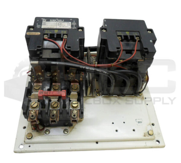 SQUARE D 8736 SEO-2 /A REVERSING MAGNETIC STARTER W/ (2) 31074-400-38 COIL
