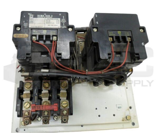 SQUARE D 8736 SEO-2 /A REVERSING MAGNETIC STARTER W/ (2) 31074-400-38 COIL - Image 2