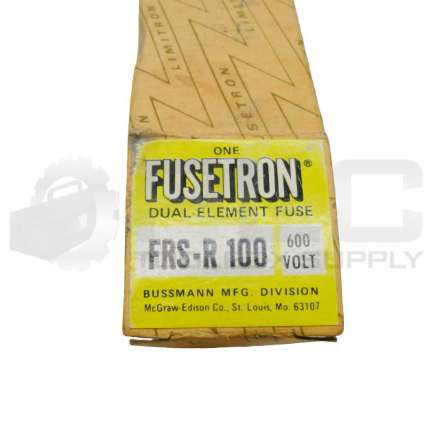 NEW BUSSMANN FRS-R-100 TIME DELAY FUSE 100A 600VAC - PLC Toolbox Supply