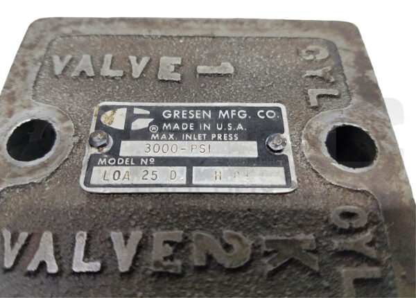 GRESEN LOA 25 D VAVLE 3000PSI 1/4, L0A-25-D LOA25D - Image 4