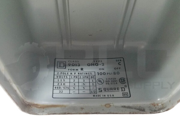 SQUARE D 9013 GHG-2 /C PRESSURE SWITCH 80-100PSI, 9013GHG-2 - Image 4