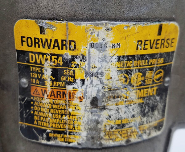 DEWALT DW154 TYPE 1 MAGNETIC DRILL PRESS 2" *READ* - Image 6