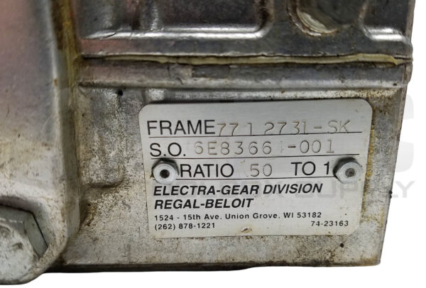 ELECTRA GEAR 7712731 GEAR REDUCER RATIO: 50 to 1, 7712731-SK - Image 5