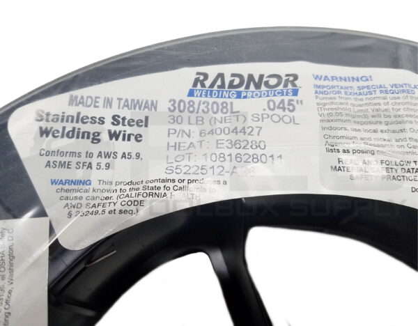 NEW RADNOR 64004427 STAINLESS STEEL MIG WELDING WIRE .045" 308/308L 30lb - Image 4