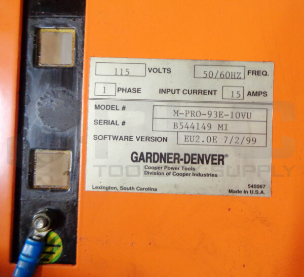 GARDNER-DENVER M-PRO-93E-10VU SERVO POWER SUPPLY TORQUE CONTROL 115V *READ* - Image 10