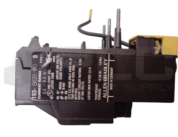 ALLEN BRADLEY 193-BSB 80 SER B OVERLOAD RELAY 5.5-8 AMP - Image 4