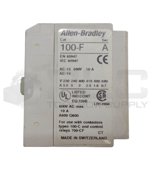 ALLEN BRADLEY 100-F SER A A20 CONTACT BLOCK - Image 4