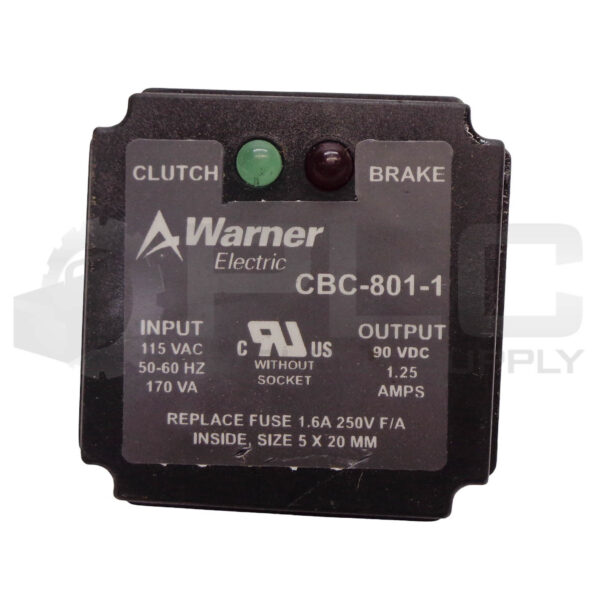 WARNER ELECTRIC CBC-801-1 CLUTCH / BRAKE POWER SUPPLY 6001-448-004 - Image 3