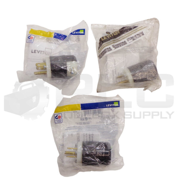 LOT OF 3 SEALED NEW LEVITON 171-5266-C / 5266-C GROUNDING PLUG STRAIGHT BLADE 2P