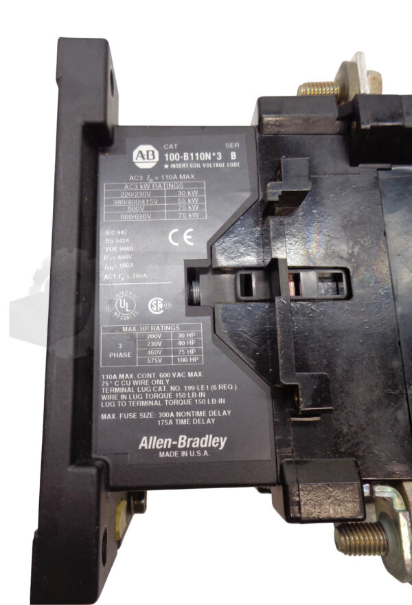 ALLEN BRADLEY 100-B110N*3 SER B CONTACTOR GE473 110/120V 50/60HZ - Image 6