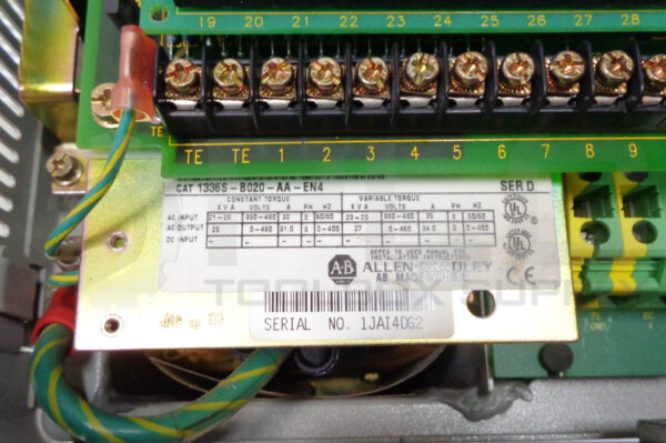 ALLEN BRADLEY 1336S-B020-AA-EN4 /D AC SERVO DRIVE W/ 1201-HA2 /B *READ* - Image 9