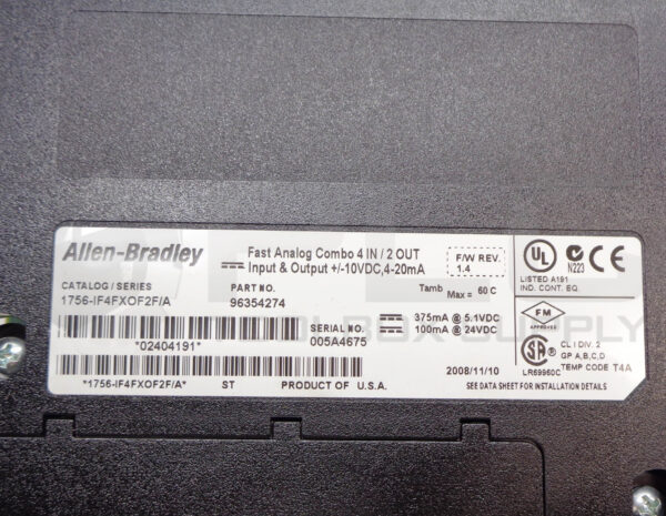 ALLEN BRADLEY 1756-IF4FXOF2F SER A FAST ANALOG COMBO 4 IN / 2 OUT - Image 5