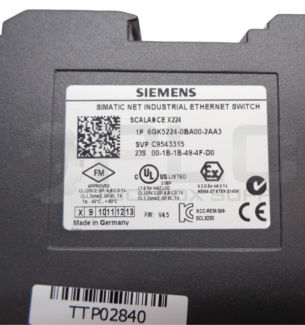 SIEMENS 1P 6GK5224-0BA00-2AA3 SIMATIC NET INDUSTRIAL ETHERNET SWITCH - Image 6