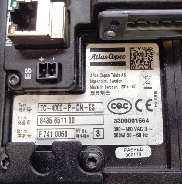 ATLAS COPCO 8435 6511 30 / TC-4000-P-DN-ES POWER MACS CONTROLLER *READ* - Image 7
