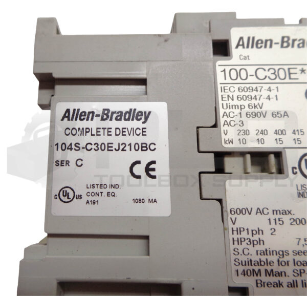 ALLEN BRADLEY 104S-C30EJ210BC SER C SAFETY REVERSING CONTACTORS 24VDC E - Image 7