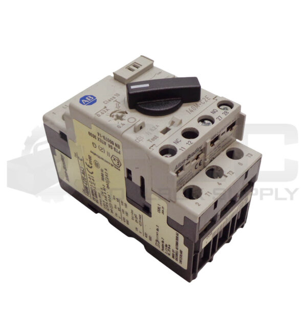 ALLEN BRADLEY 140M-C2E-A63 /C CIRCUIT BREAKER W/ 140M-C-AFAR10A01 /A AUX CONTACT