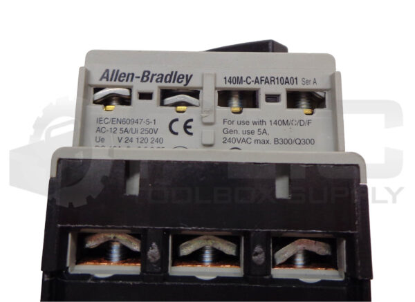 ALLEN BRADLEY 140M-C2E-A63 /C CIRCUIT BREAKER W/ 140M-C-AFAR10A01 /A AUX CONTACT - Image 5