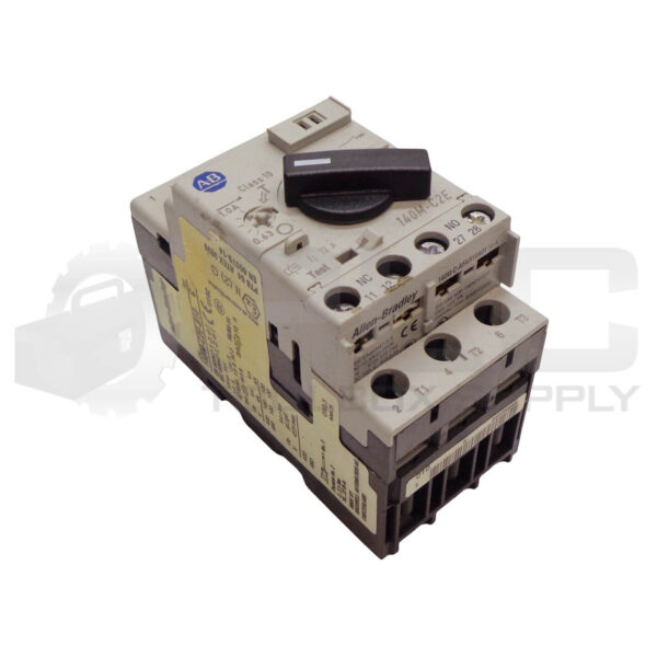 ALLEN BRADLEY 140M-C2E-B10 /C CIRCUIT BREAKER W/ 140M-C-AFAR10A01 /A AUX CONTACT