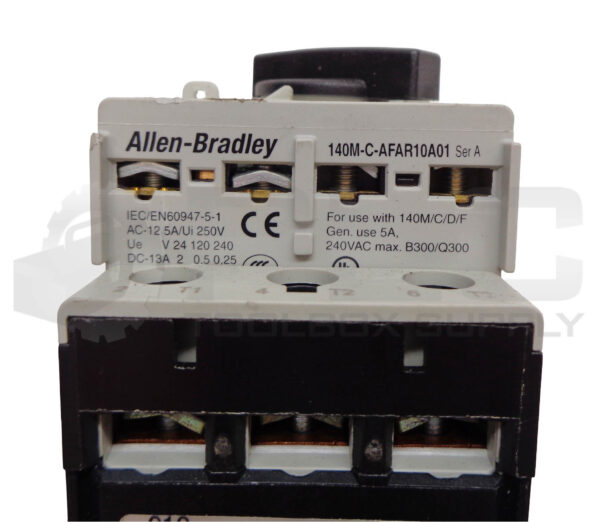 ALLEN BRADLEY 140M-C2E-B10 /C CIRCUIT BREAKER W/ 140M-C-AFAR10A01 /A AUX CONTACT - Image 5