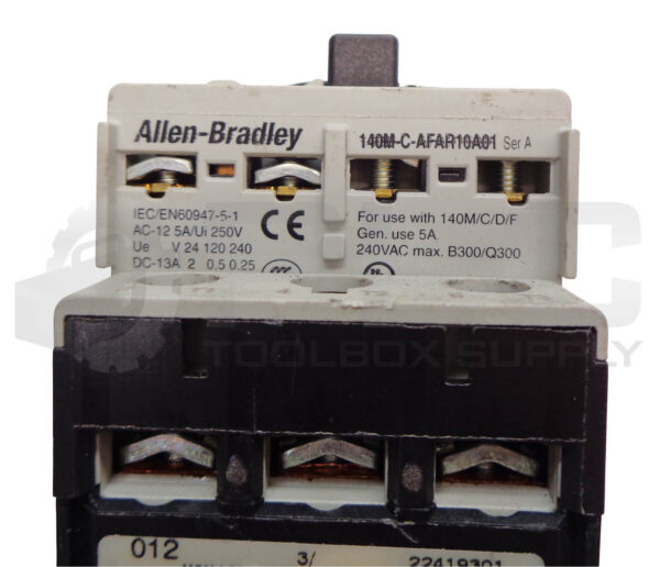 ALLEN BRADLEY 140M-C2E-B16 /C CIRCUIT BREAKER W/ 140M-C-AFAR10A01 /A AUX CONTACT - Image 5