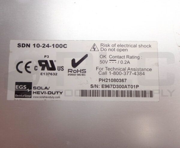 SOLA SDN 10-24-100C POWER SUPPLY 100-240V 3.5A 50/60HZ - Image 4