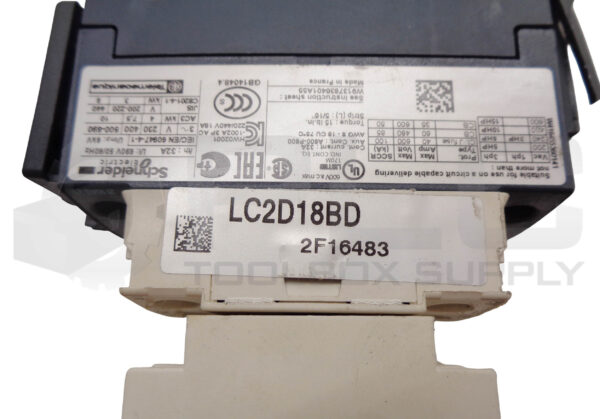 SCHNEIDER / TELEMECANIQUE LC2D18REQ3827G19 REVERSING CONTACTOR LAD4TBDL 802546 - Image 6