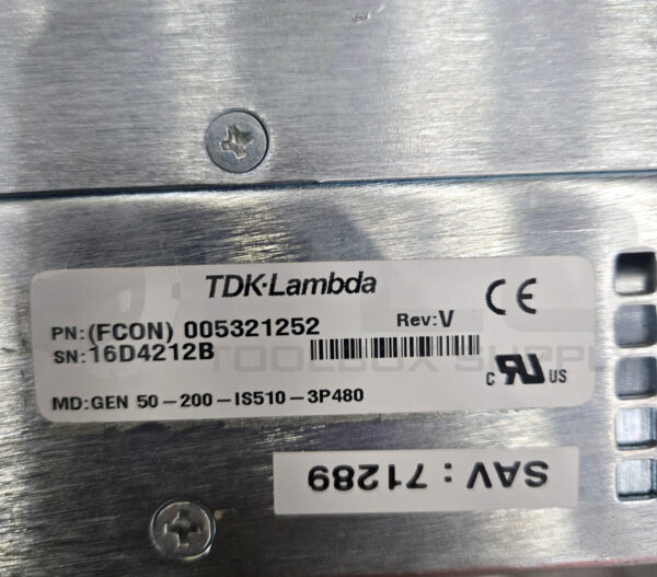 TDK LAMBDA GEN50-200-IS510-3P480 POWER SUPPLY 480VAC GEN 50-200 (FCON) 005321252 - Image 7