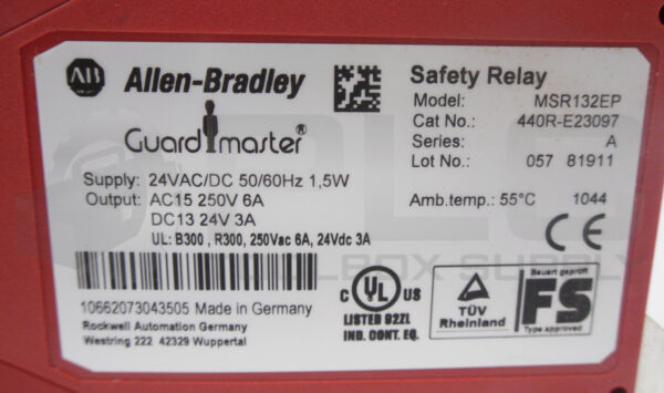 ALLEN BRADLEY 440R-E23097 /A  GUARDMASTER SAFETY RELAY 24VAC/DC 1.5W; MSR132EP - Image 4