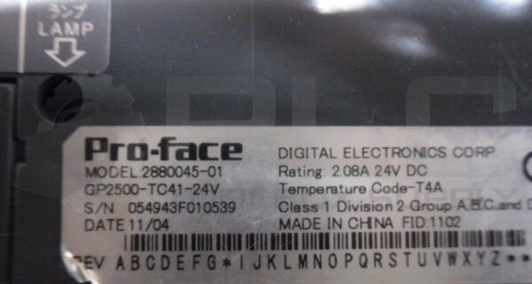 PRO-FACE GP2500-TC41-24V OPERATOR INTERFACE 2880045-01 W/ CA3-MBPALL-41 *READ* - Image 6