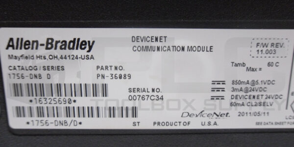 ALLEN BRADLEY 1756-DNB /D DEVICENET COMMUNICATION MODULE 5.1VDC-24VDC - Image 5