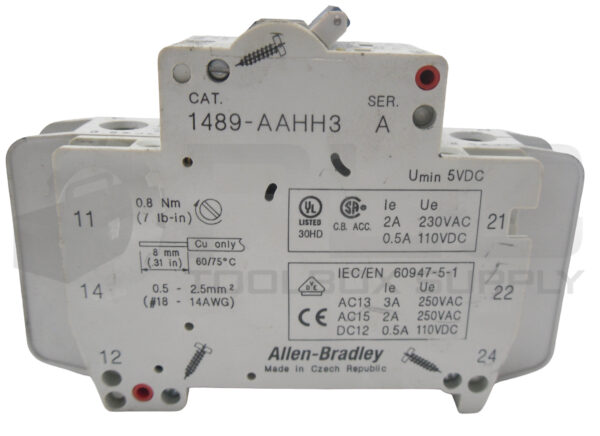 LOT OF 3 ALLEN BRADLEY 1489-A1C100 /A CIRCUIT BREAKER 10A W/ 1489-AAHH3 /A - Image 5