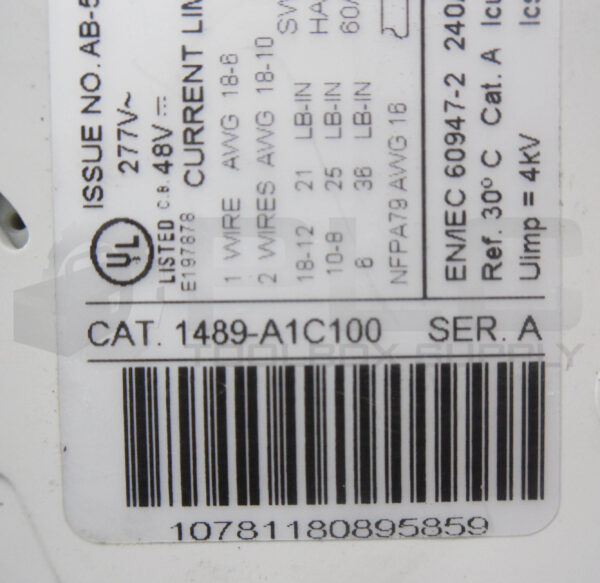 LOT OF 3 ALLEN BRADLEY 1489-A1C100 /A CIRCUIT BREAKER 10A W/ 1489-AAHH3 /A - Image 7