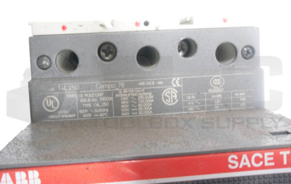 ABB SACE T4L250 CIRCUIT BREAKER 250A 600V 50/60HZ *READ* - Image 4