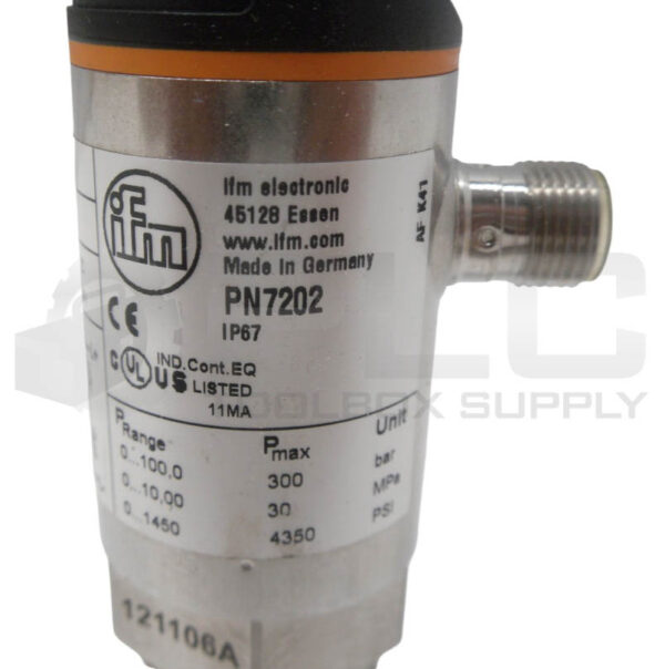 NEW IFM ELECTRONIC PN7202 PRESSURE SENSOR 4350PSI PN-100-SBN14-QFRKG/US/V - Image 7