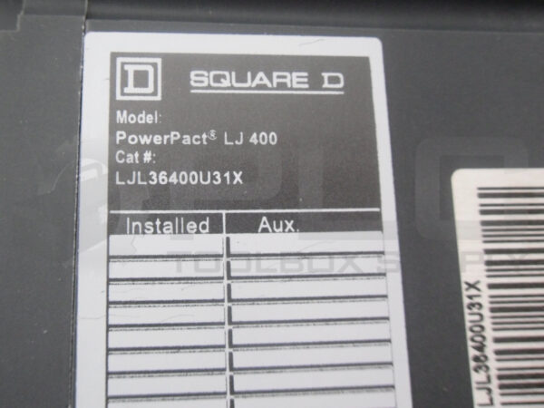 SQUARE D LJL36400U31X POWERPACT LJ 400 CIRCUIT BREAKER 400A 50/60HZ - Image 6