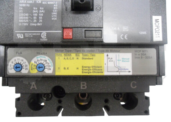 SQUARE D HJA36030M71 MOTOR CIRCUIT PROTECTOR 30A 600V - Image 6