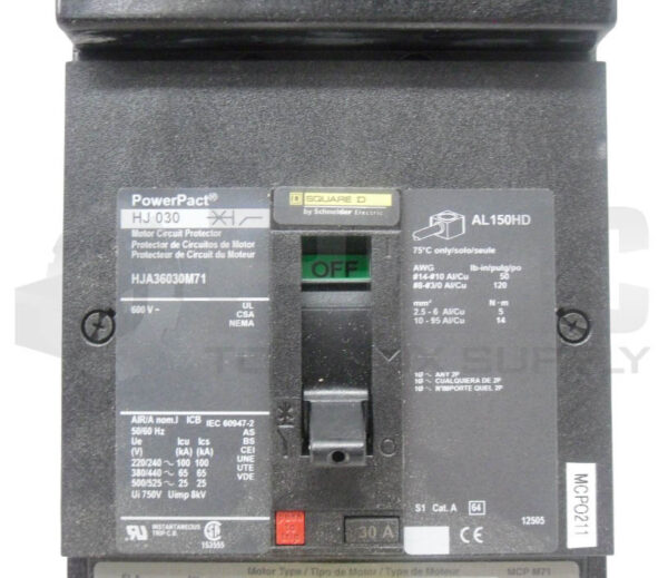 SQUARE D HJA36030M71 MOTOR CIRCUIT PROTECTOR 30A 600V - Image 7