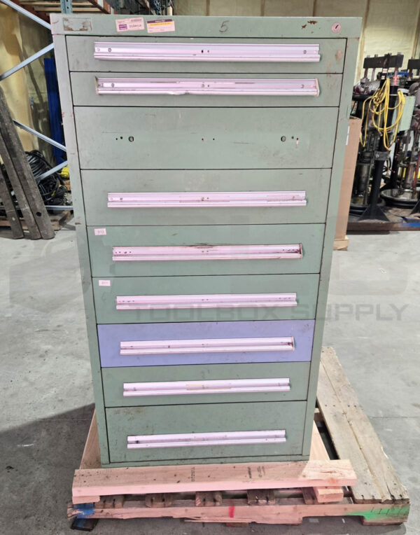 TOOL CABINET CHEST STORAGE, 9 DRAWER, 30"W X 28"D X 60"H, GREEN *READ*