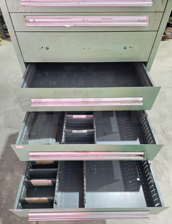 TOOL CABINET CHEST STORAGE, 9 DRAWER, 30"W X 28"D X 60"H, GREEN *READ* - Image 8