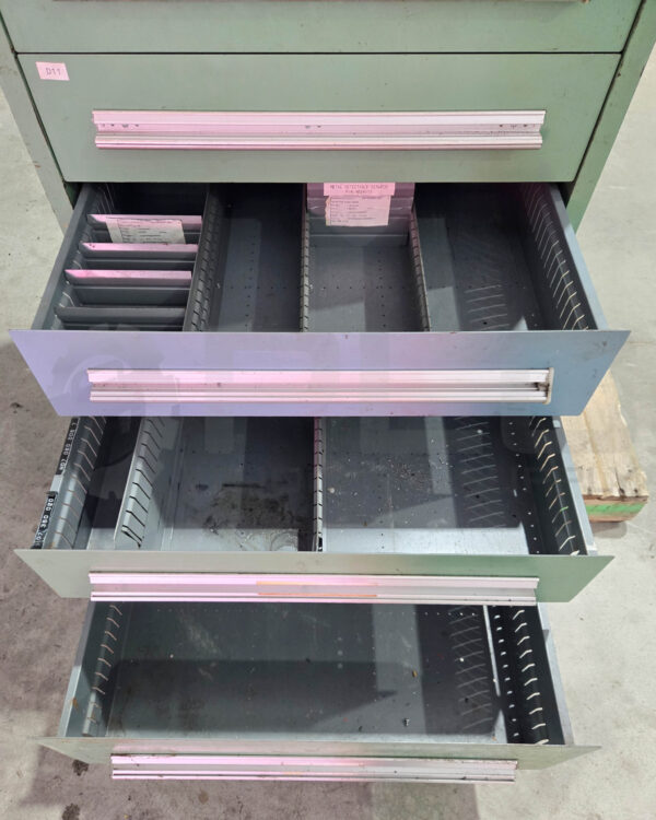 TOOL CABINET CHEST STORAGE, 9 DRAWER, 30"W X 28"D X 60"H, GREEN *READ* - Image 9
