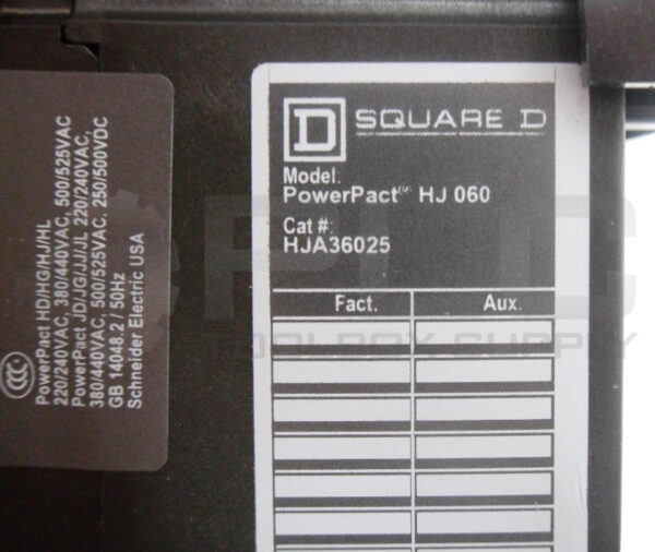 SQUARE D HJA36025 POWERPACT CIRCUIT BREAKER 25A; HJ060 - Image 7