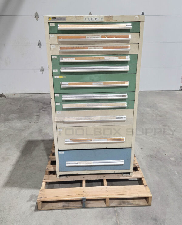 STANLEY VIDMAR TOOL CABINET CHEST STORAGE, 11 DRAWER, 28"D X 30"W X 59"H