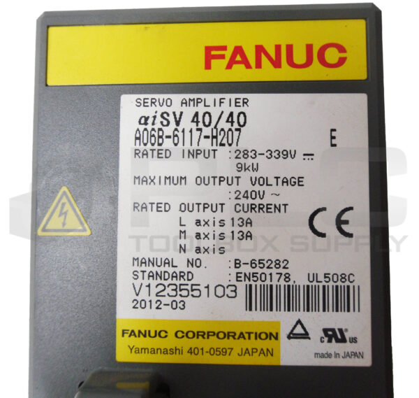 FANUC A06B-6117-H207 /E SERVO AMPLIFIER aiSV 40/40; A06B6117H207 - Image 7