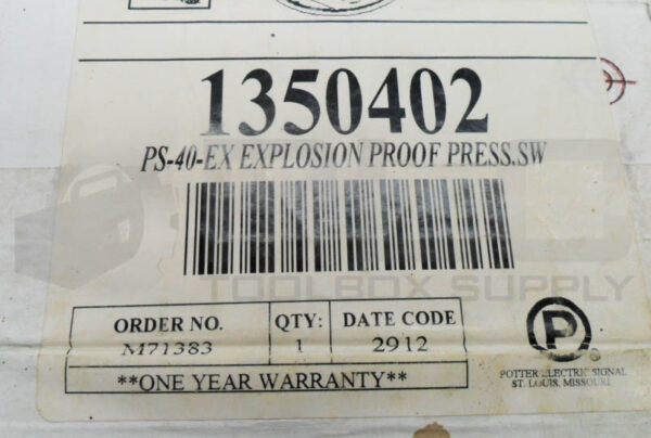 SEALED NEW POTTER ELECTRIC PS-40-EX EXPLOSION PROOF PRESSURE SWITCH 1350402 - Image 3