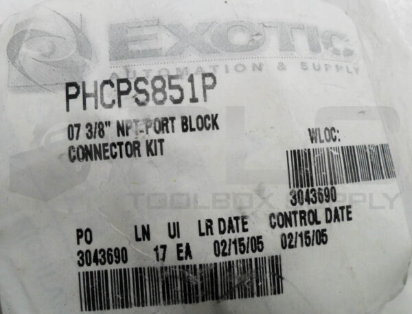 SEALED NEW PARKER PS851P CONNECTOR KIT 3/8" NPT PORT BLOCK PHCPS851P - Image 4
